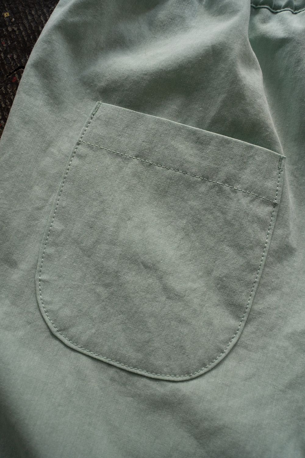 【ラスト1点】【23SS】T/C Chambray Shorts/ポリエステルコットンシャンブレーショートパンツ(GREEN)