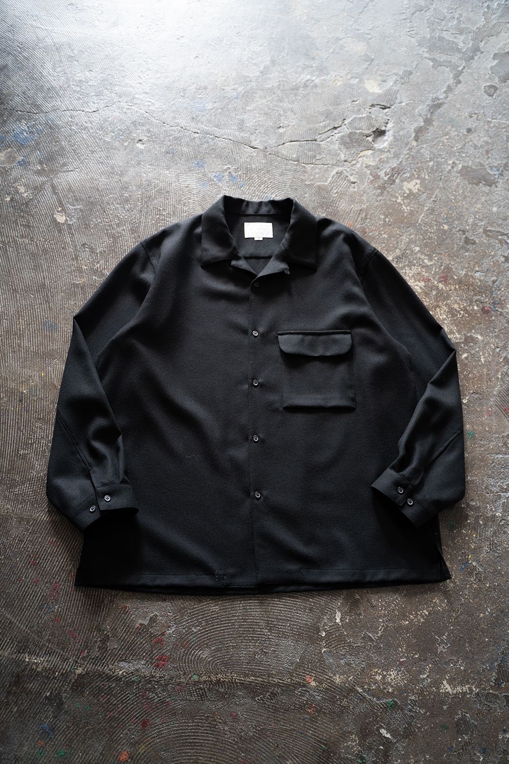 【25AW】ウールアムンゼンシャツ(BLACK)