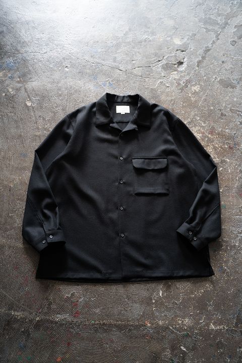 【25AW】ウールアムンゼンシャツ(BLACK)