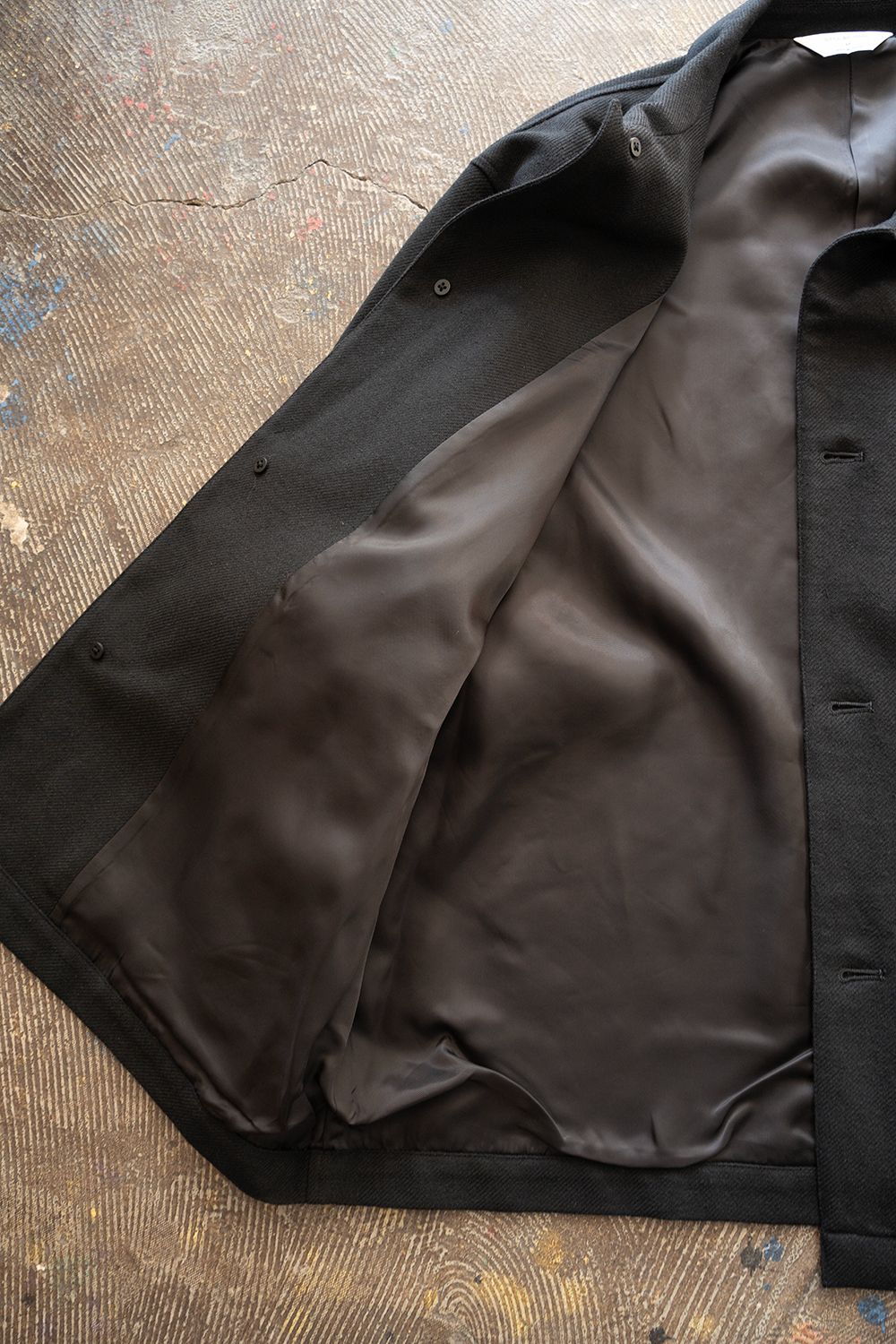 【26AW】コットン×ウールカルゼカバーオール(BLACK)