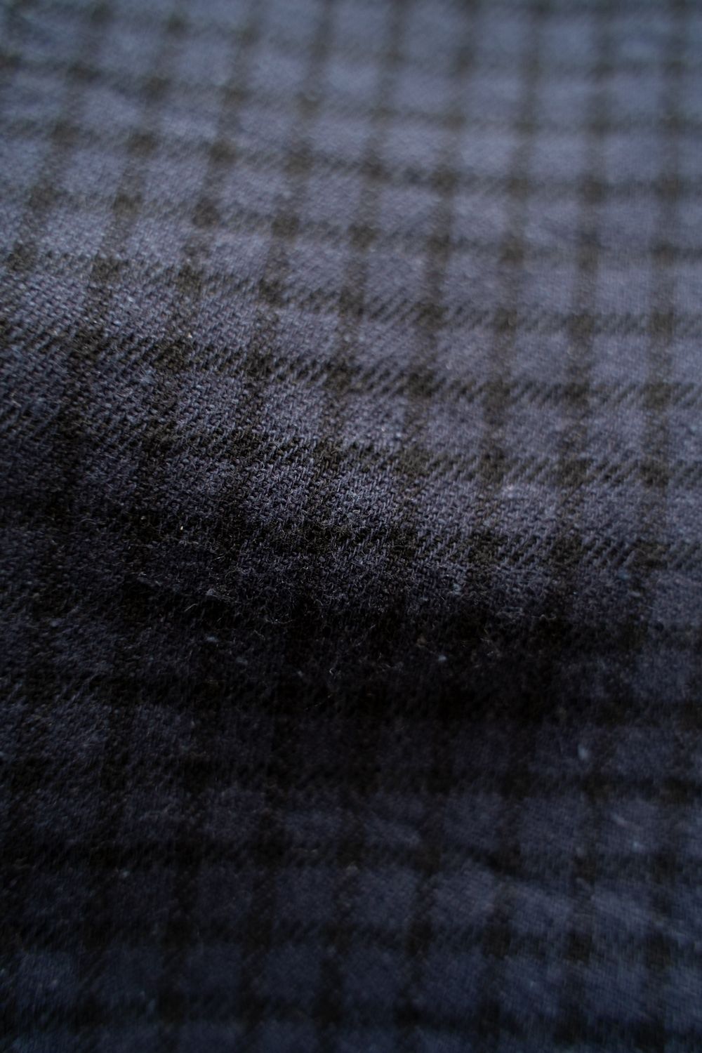 【ラスト1点】【25AW】Cotton Wool Silk Flannel Check Shirts(PURPLE×BLACK)