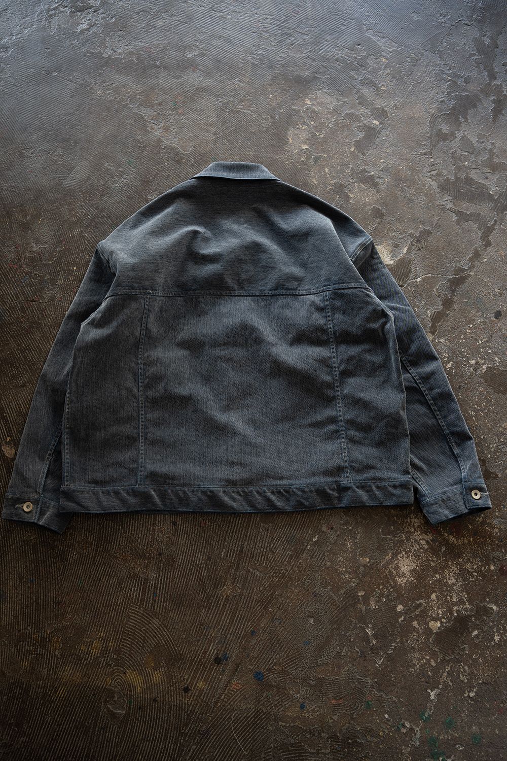 【26AW】Washed Flocked Denim Jacket(FADED GRAY)