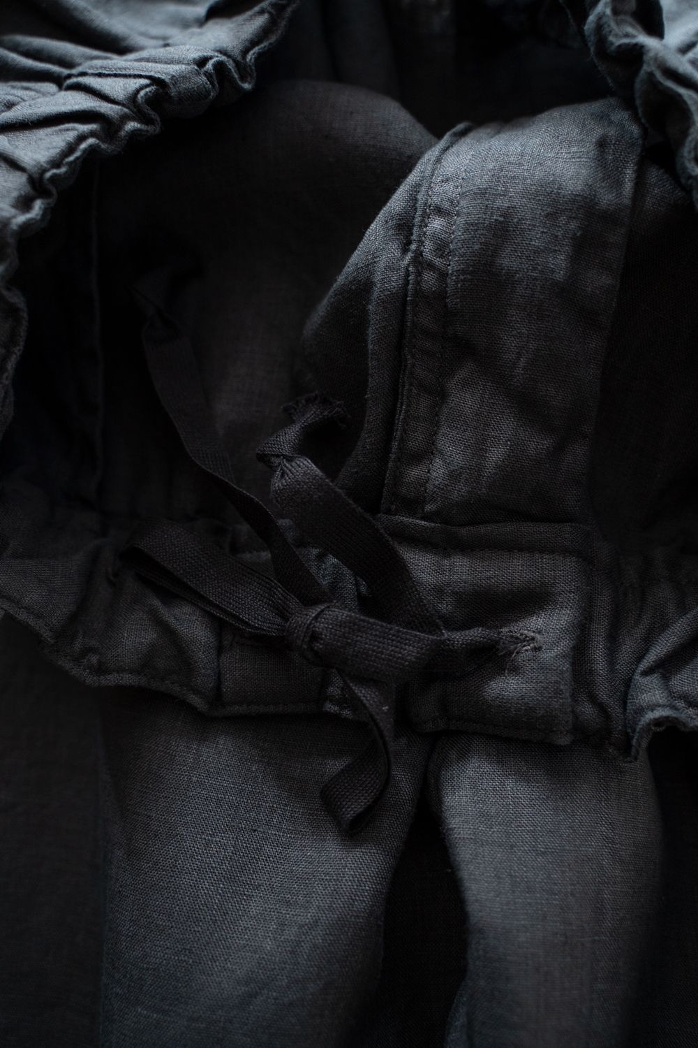 【ラスト1点】大麻ワイドパンツ(墨黒)