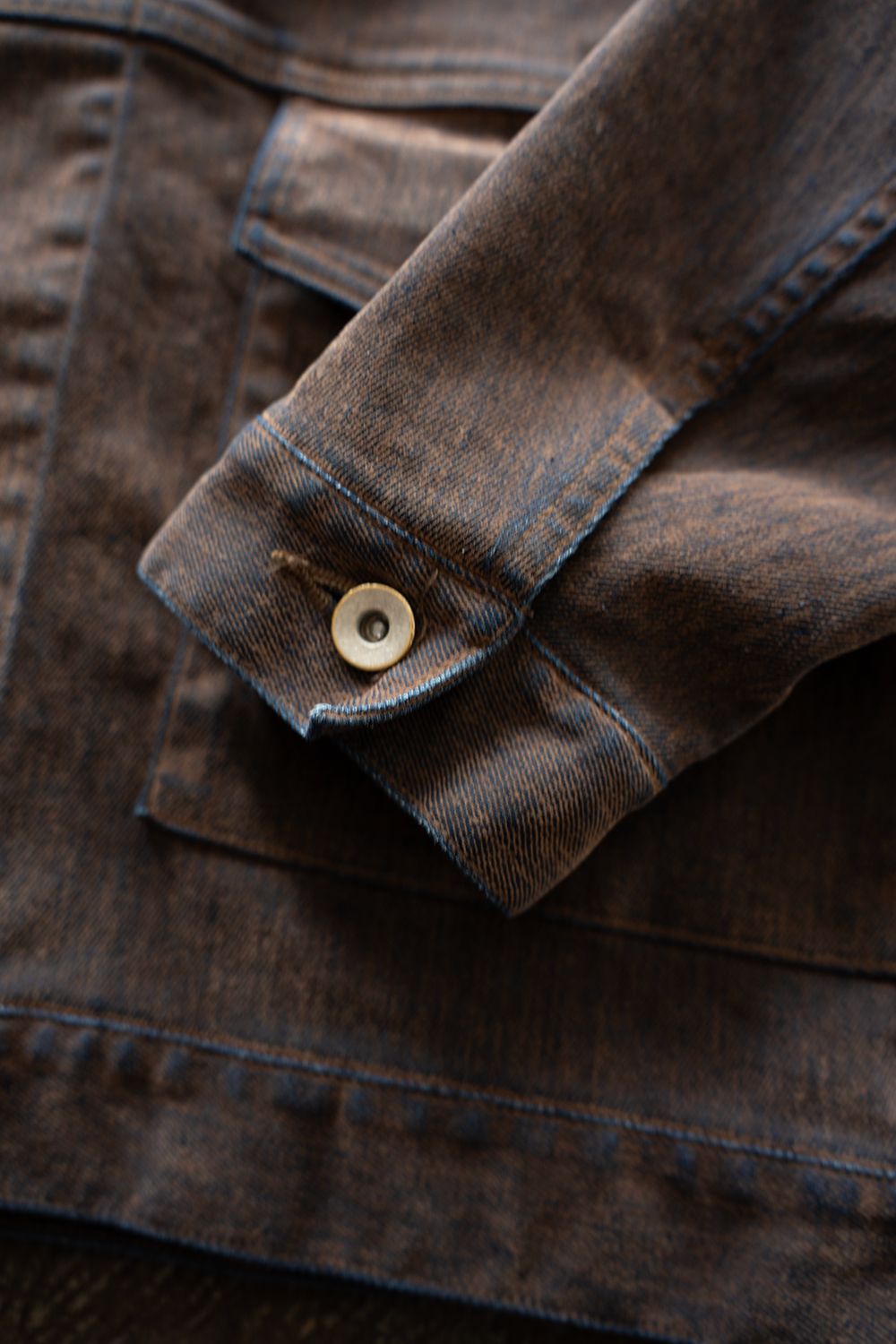 【26AW】Washed Flocked Denim Jacket(FADED BROWN)