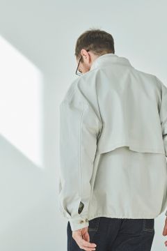【ラスト1点】【22AW】甘撚りオックスショートブルゾン(LIGHT GRAY)
