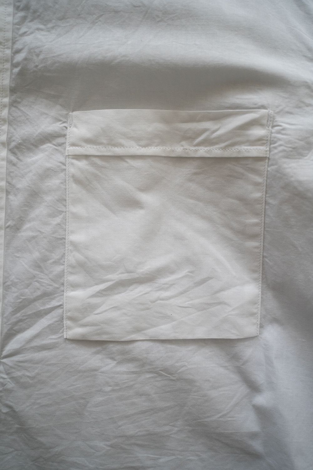 【ラスト1点】【24SS】ラミー混バンドカラープルオーバーシャツ(WHITE)