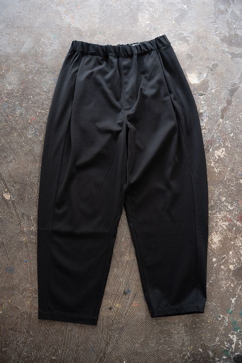 【26SS】コットンジャージータックイージーパンツ(BLACK NAVY)