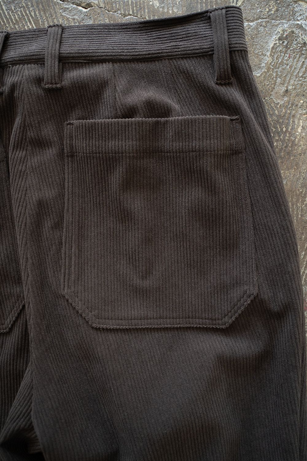 【ラスト1点】1-Tack Corduroy Bootcut Pants/1タックコーデュロイブーツカットパンツ(BROWN)
