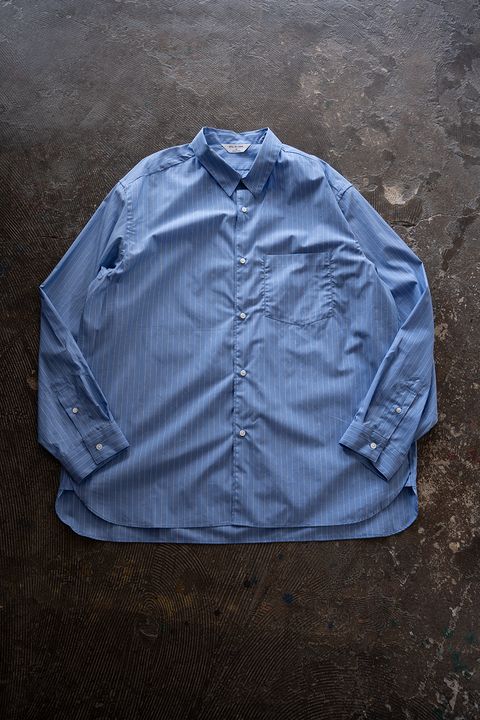 【26AW】ブロードレギュラーカラーシャツ(BLUE STRIPE)