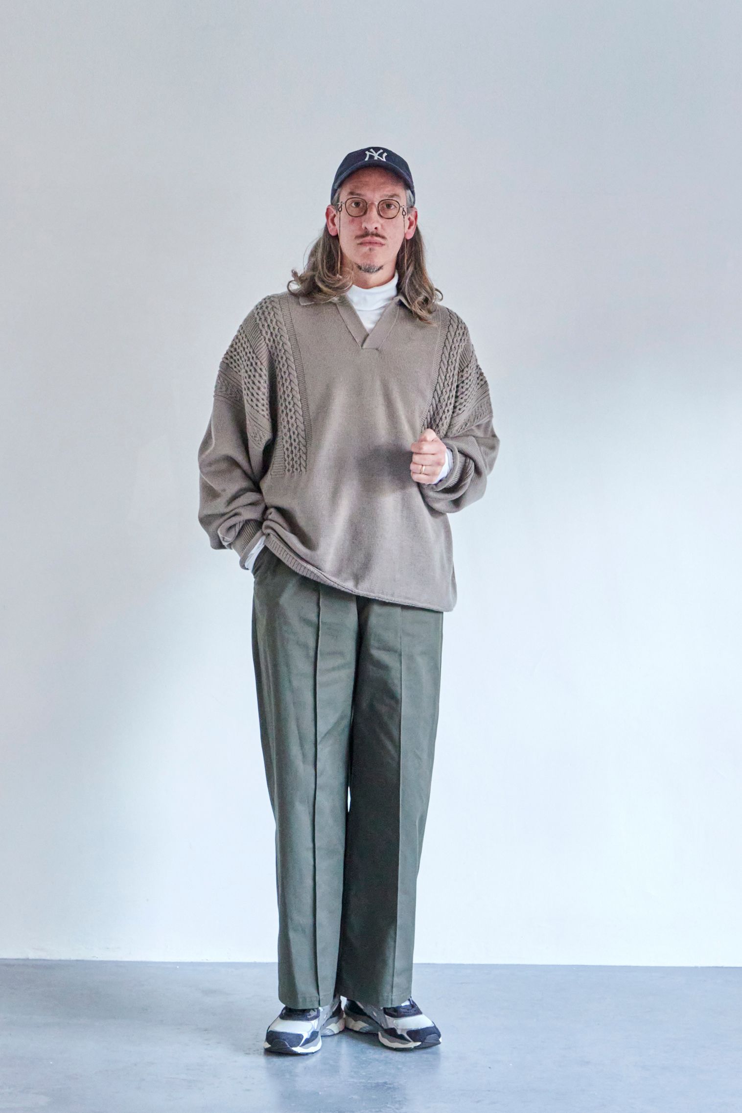 YASHIKI - 【ラスト1点】【24AW】Hatsuyuki Skipper Knit(BEIGE) | Salty