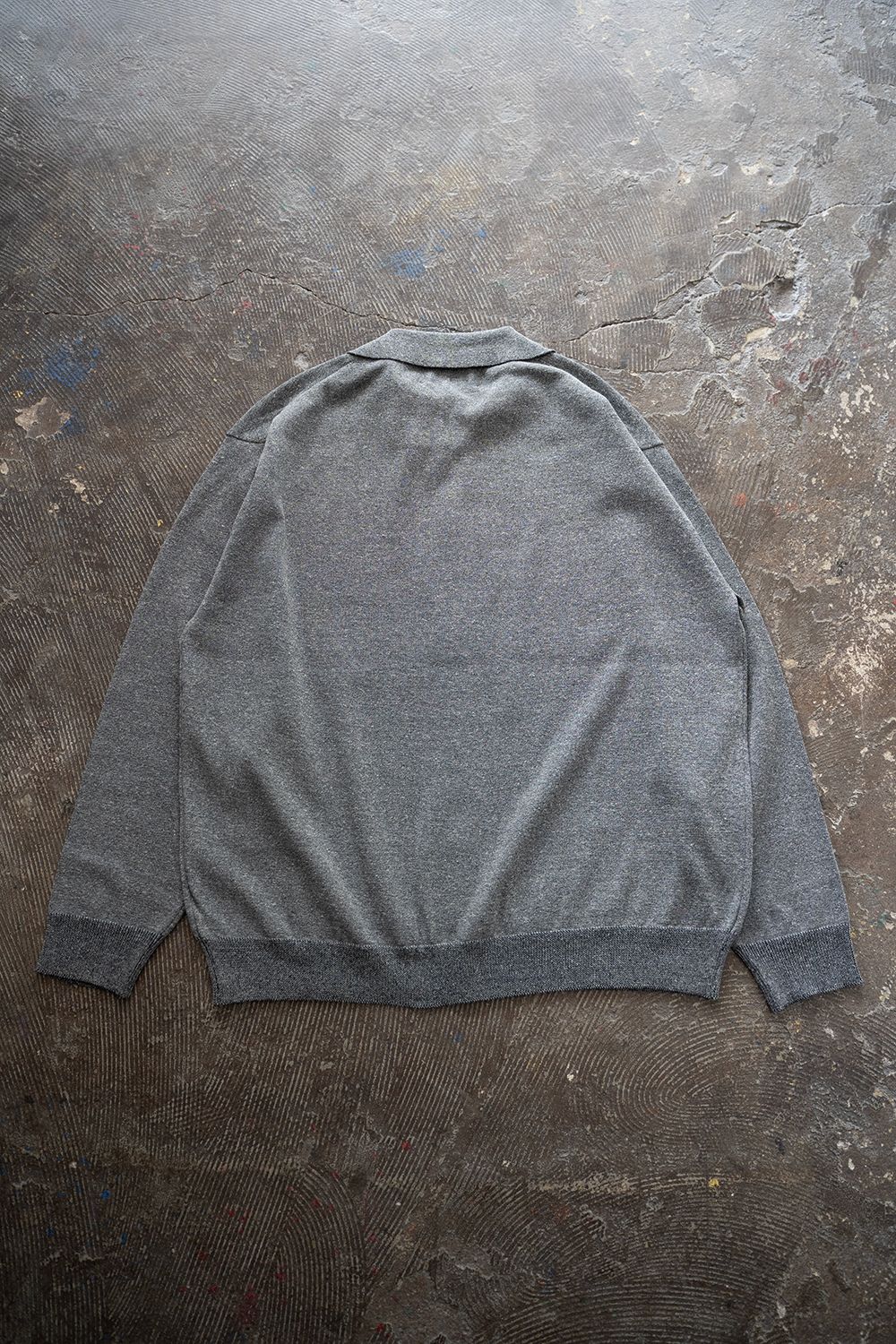【ラスト1点】【24SS】綿×ポリエステル×リネン12Gニットカーディガン(GRAY)