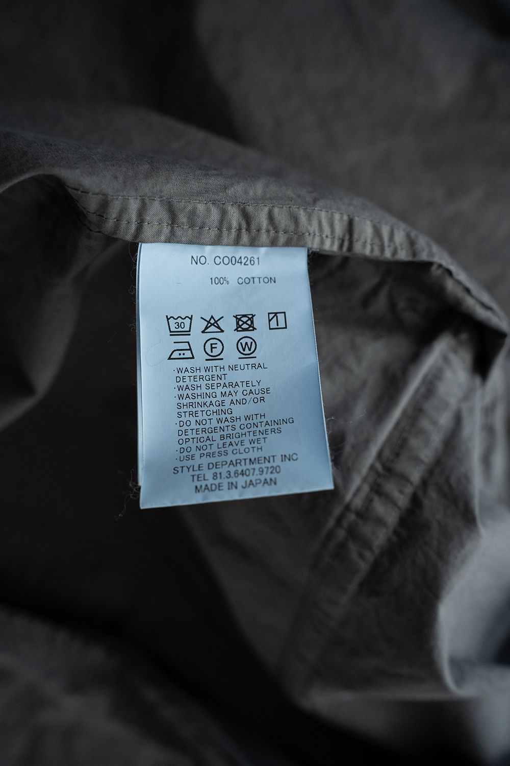 【26SS】ガーメントダイステンカラーハーフコート(BLUE GREY)