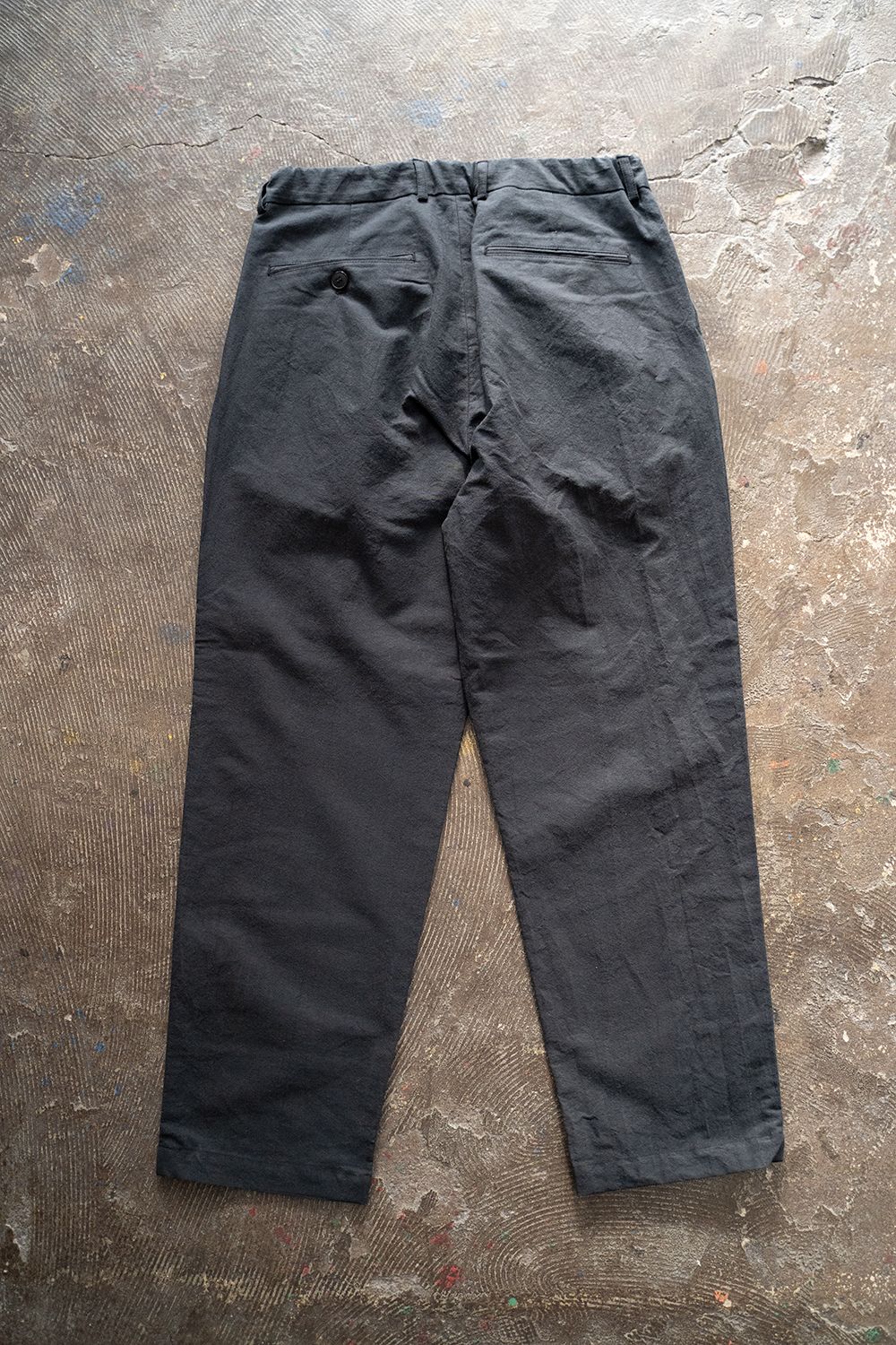 【ラスト1点】【22SS】和紙×ウール混4タックイージースラックス(INK BLACK)
