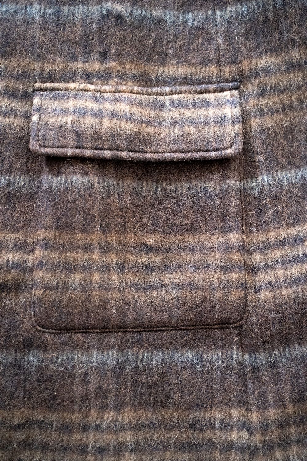 【ラスト1点】Plaid Wool Melton Bal Collar Coat(BROWN)【ユニセックス】