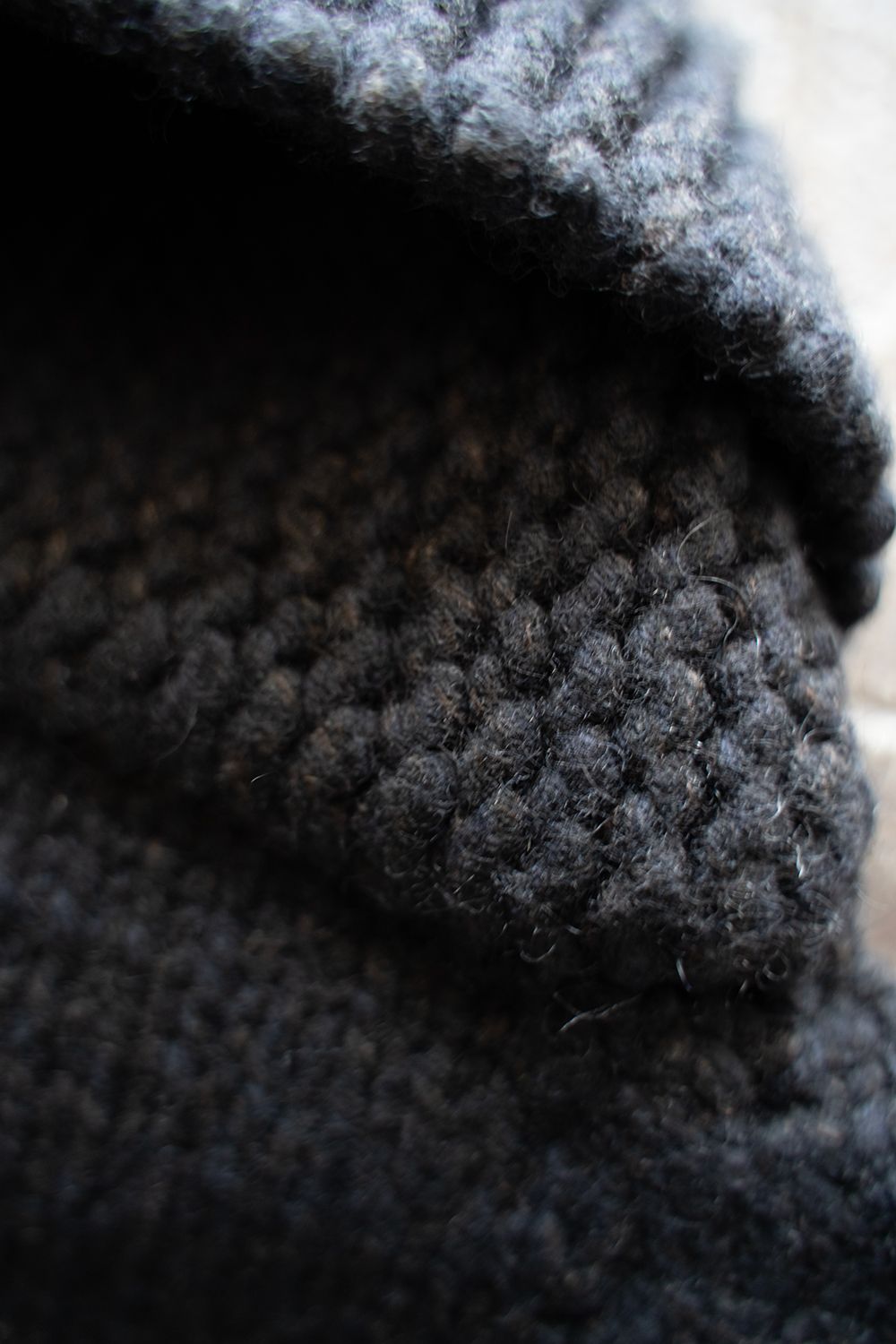 【ラスト1点】yak/lambs multi ply HAND KNITTING cowichan sweater(DARK NAVY)