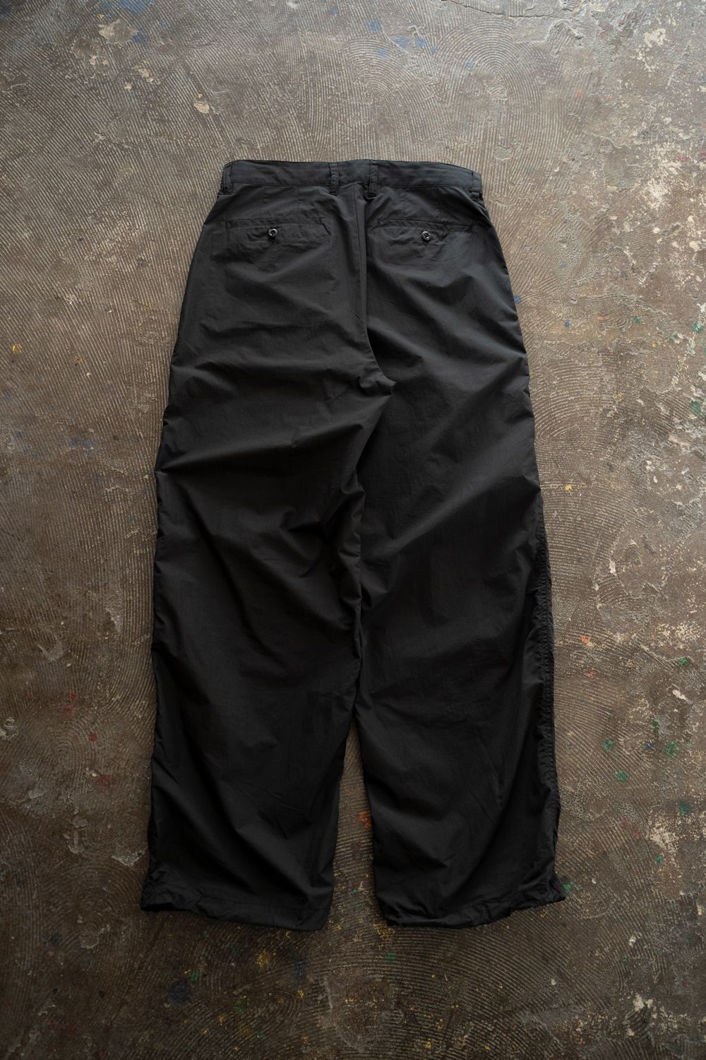 【26SS】2-Tack Puckering Wide Pants/2タックパッカリングワイドパンツ(BLACK)