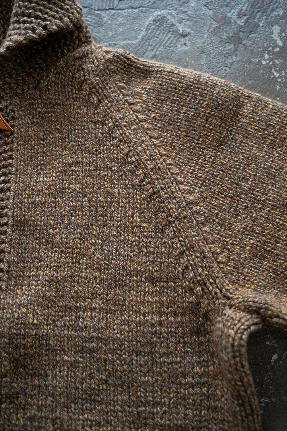 【ラスト1点】yak/lambs multi ply HAND KNITTING cowichan sweater(MARRON)