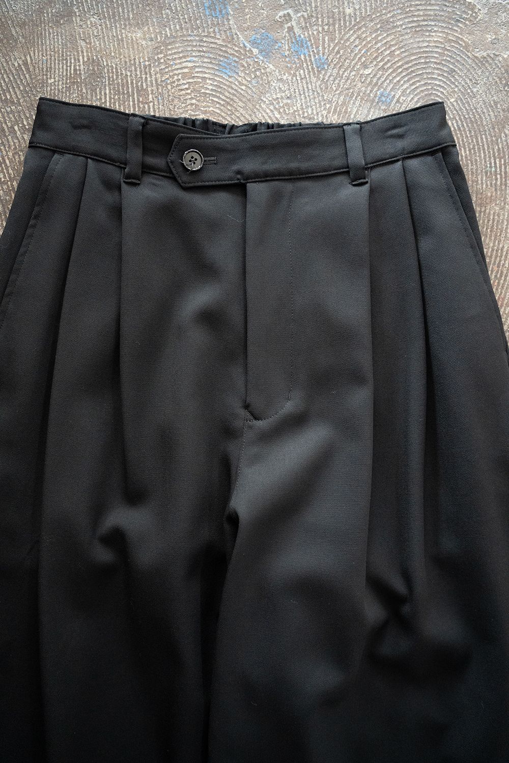 【26SS】2Tuck Wide Easy Pants/2タックワイドイージーパンツ(BLACK)