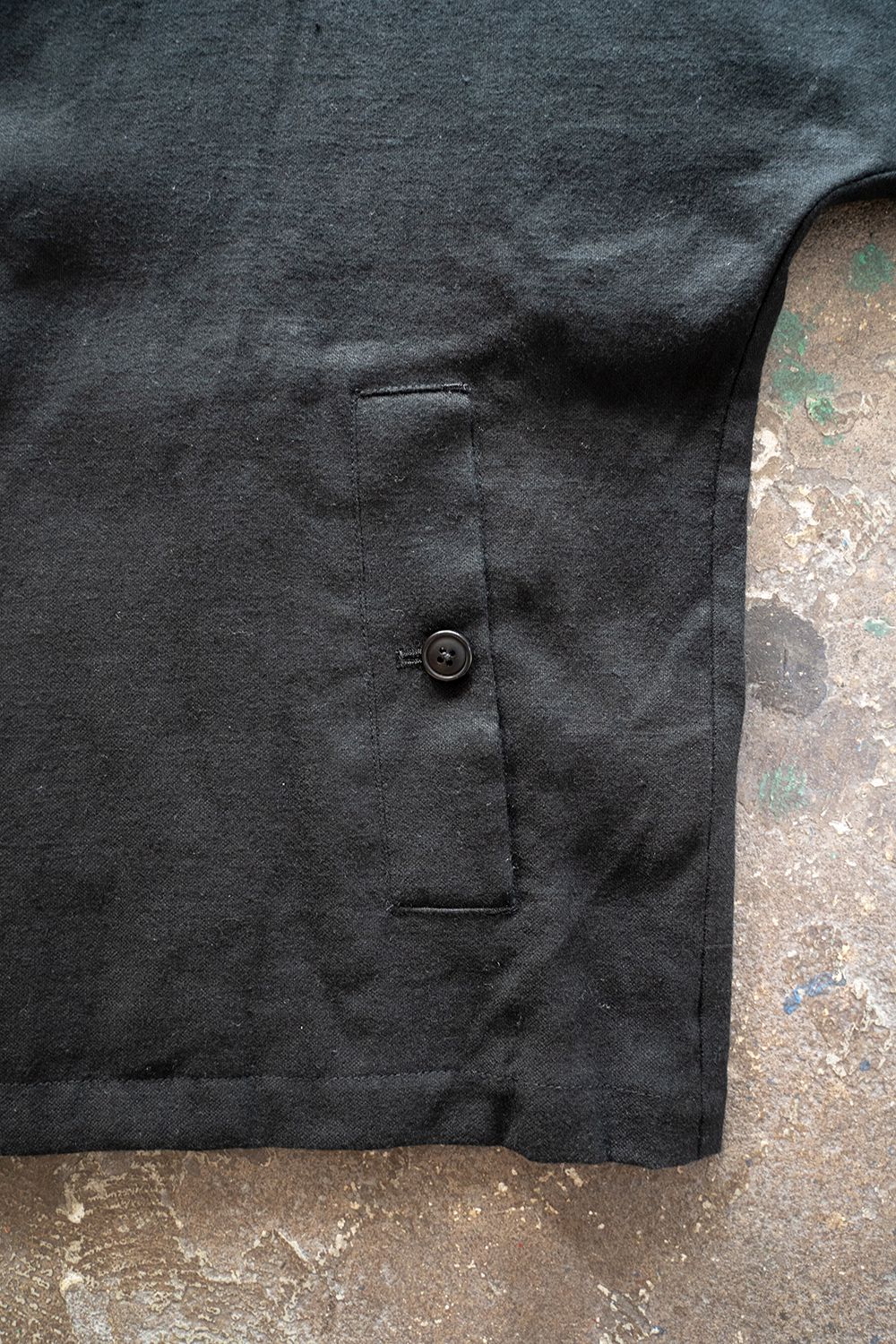 【ラスト1点】【22AW】ドルマンスリーブリネンオックスカバーオールジャケット(BLACK)