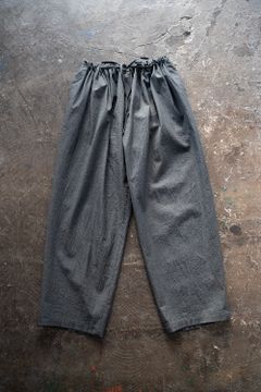【ラスト1点】【23SS】CTTN Chambray Gathered Pants/コットンシャンブレーギャザーパンツ(GRAY)