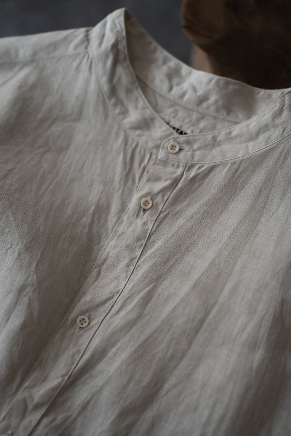 大麻シャツ 3(ベンガラ白)