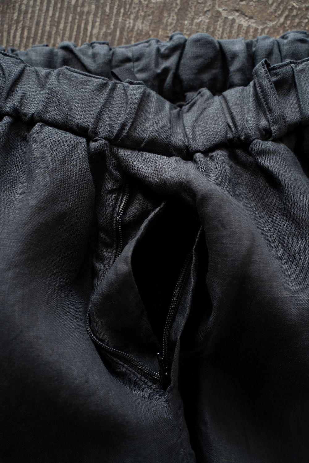 【ラスト1点】大麻ワイドパンツ(墨黒)