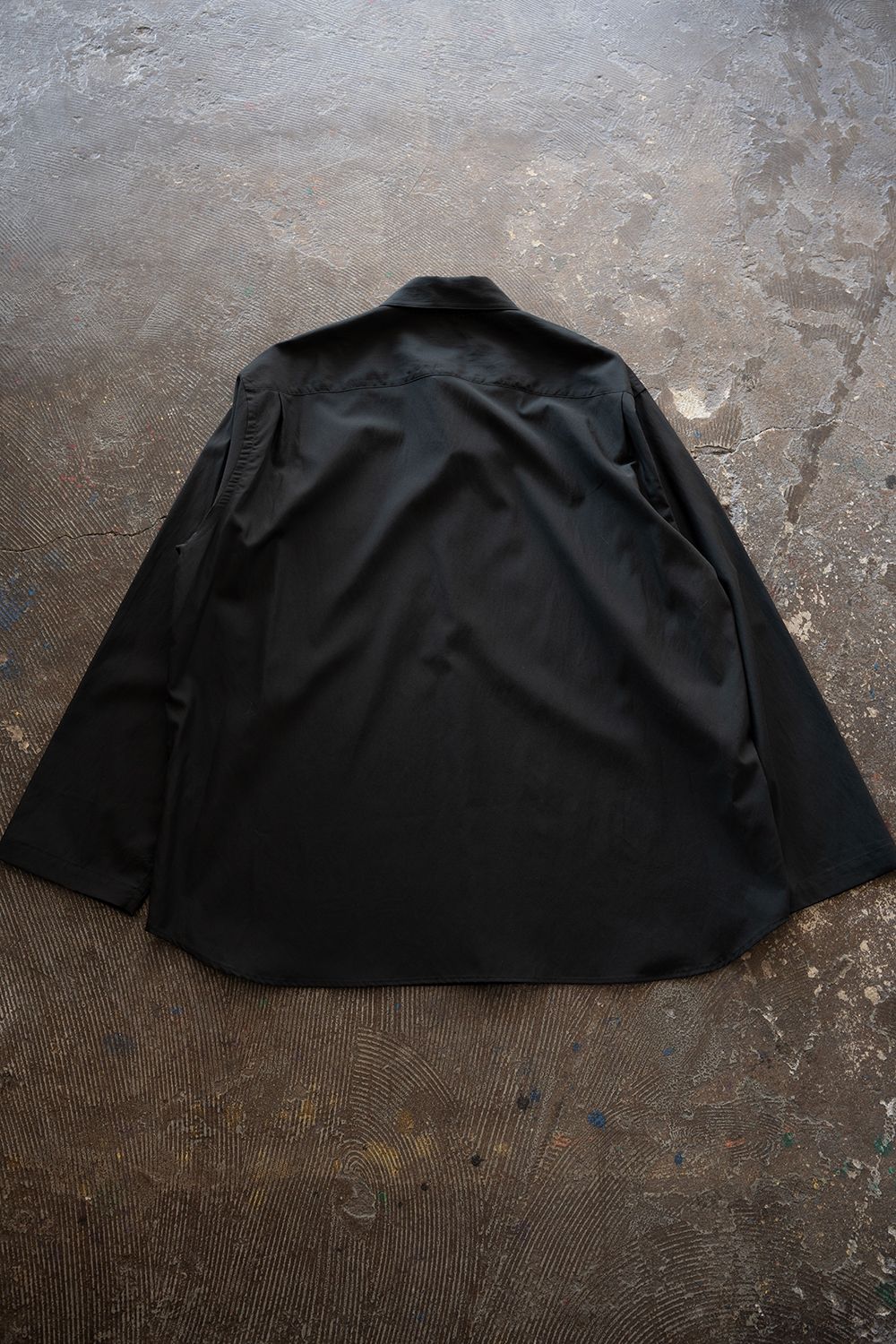【26SS】キュプラ×コットンプルオーバーシャツ(INK BLACK)