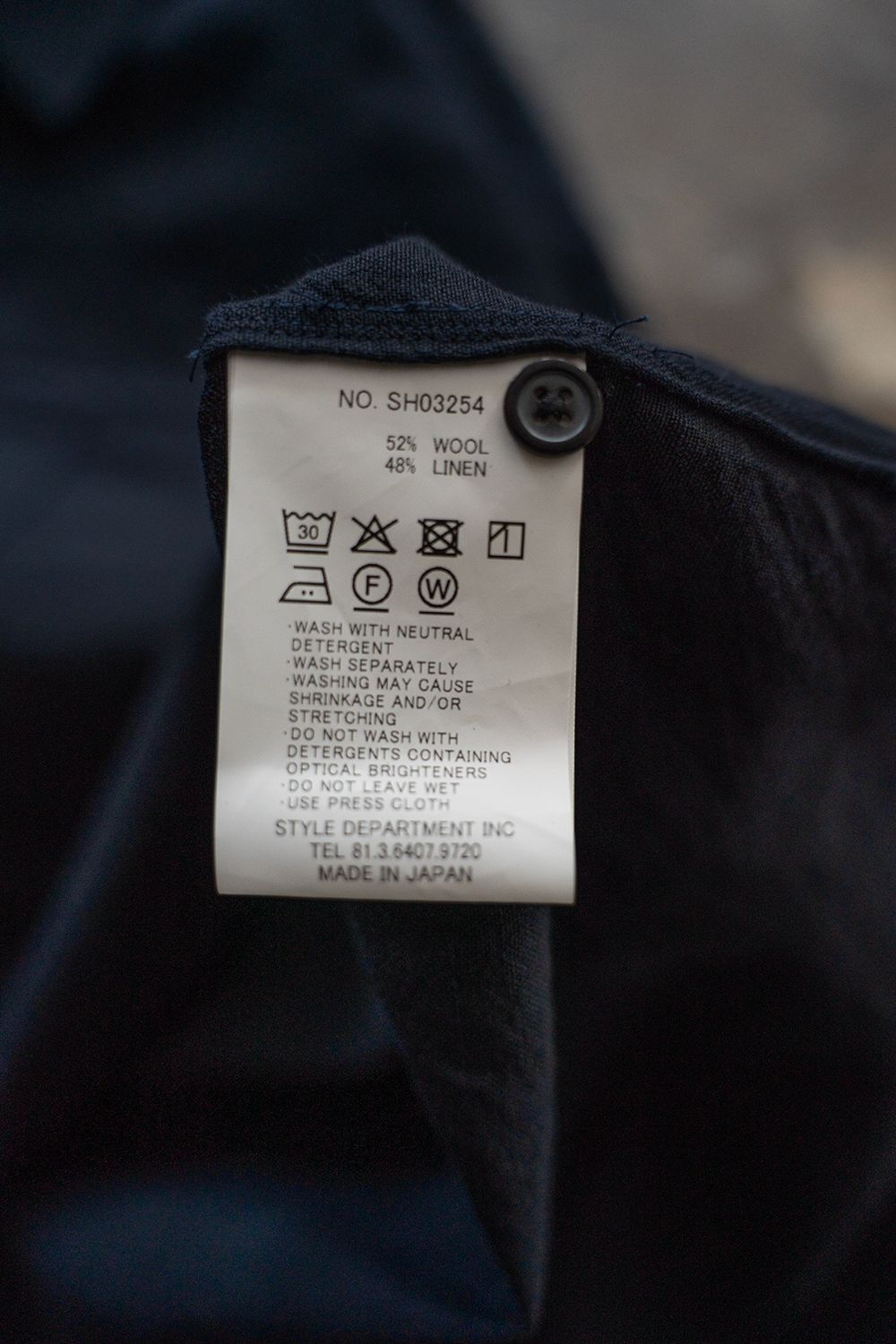 【25AW】ウール×リネンオーバーサイズシャツ(NAVY)
