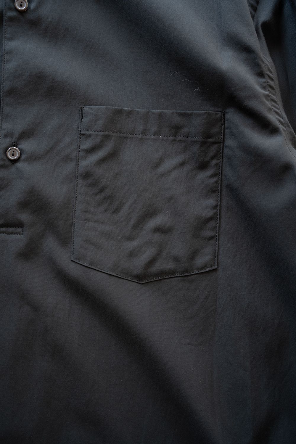 【26SS】キュプラ×コットンプルオーバーシャツ(INK BLACK)