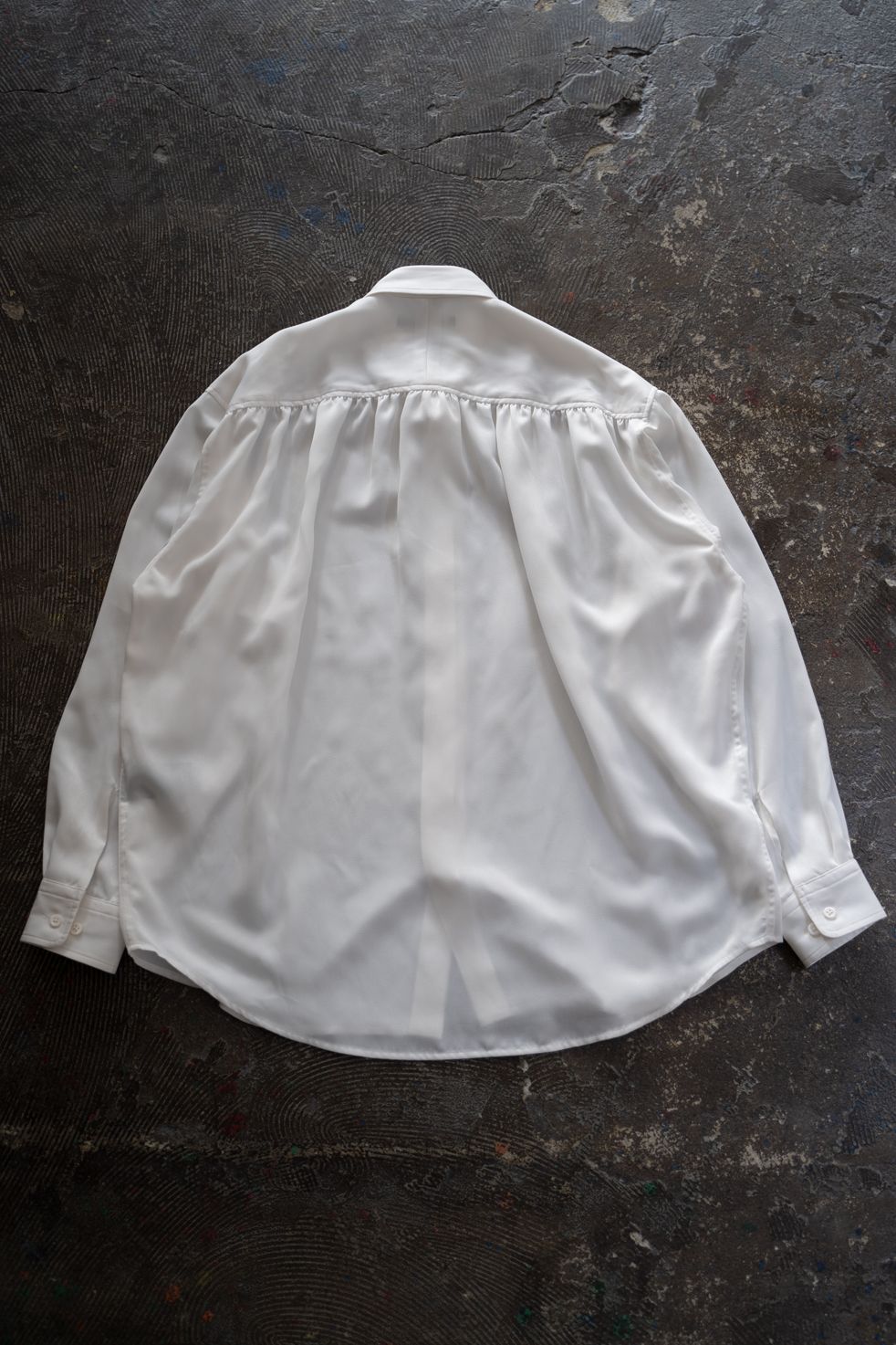 【ラスト1点】【26AW】Hush Gather L/S Shirt/ハッシュギャザーロングスリーブシャツ(WHITE)