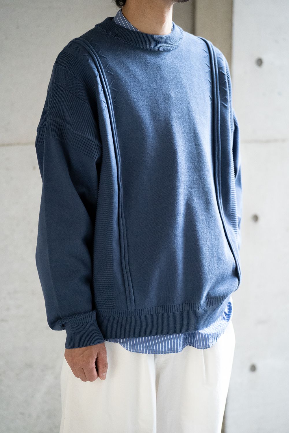 YASHIKI - 【ラスト1点】【22AW】Seijaku Knit(SMALT BLUE) | Salty