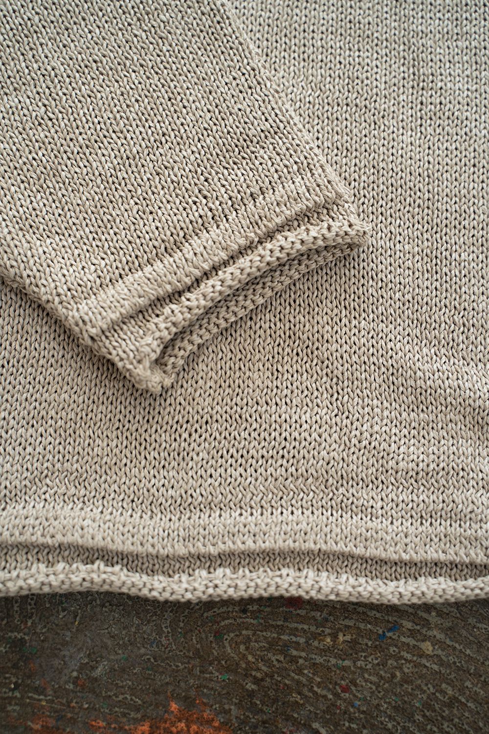 【ラスト1点】2Way Roll Neck Knit Pullover/和紙混2WAYロールネックニット(GREIGE)