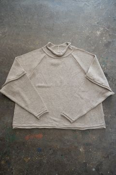 【ラスト1点】2Way Roll Neck Knit Pullover/和紙混2WAYロールネックニット(GREIGE)