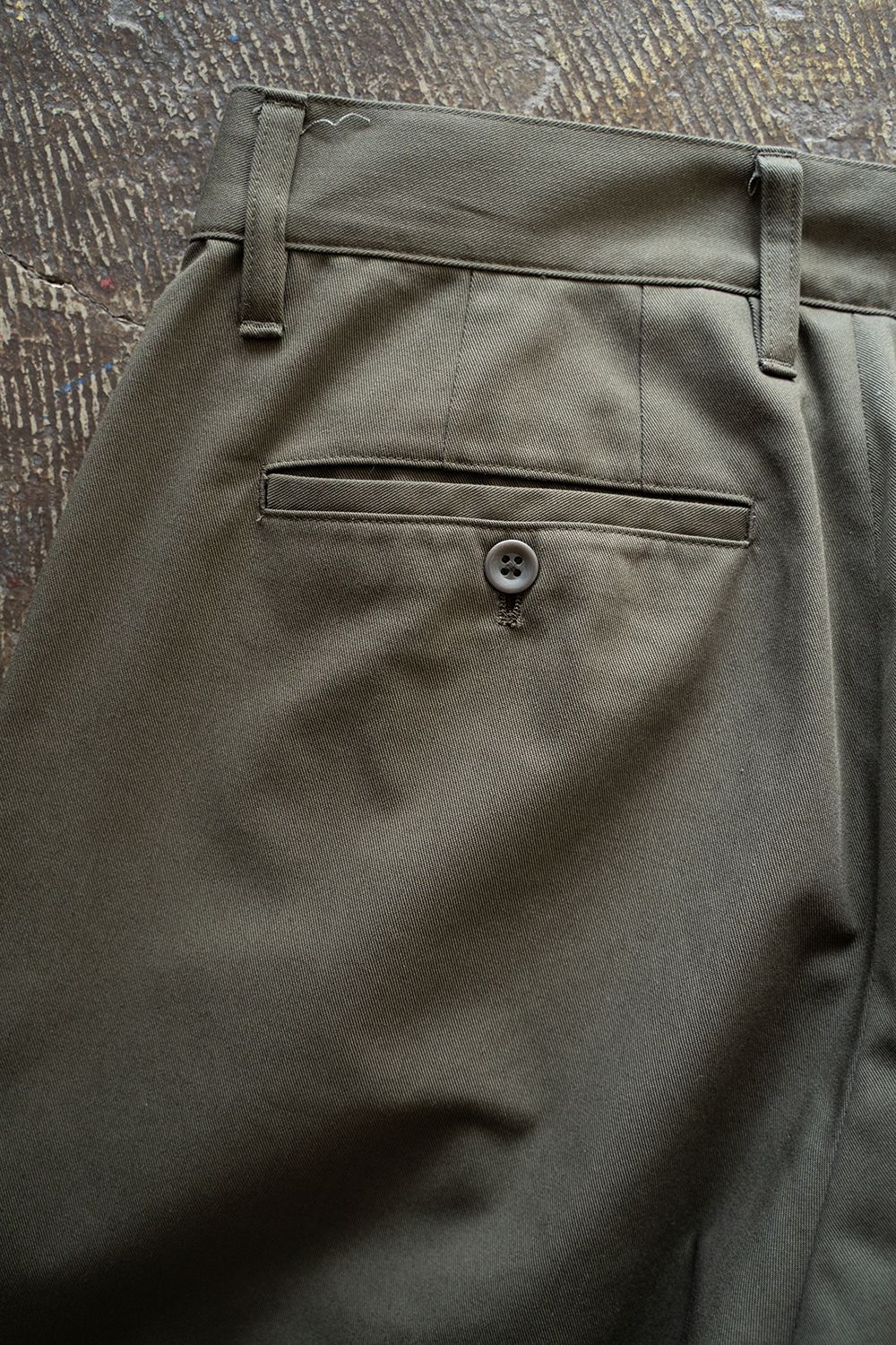 【ラスト1点】【24AW】1-Tack Baggy Trousers/1タックバギートラウザーズ(OLIVE)