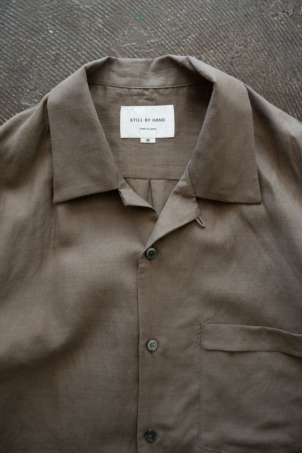 【26SS】セルロース×ラミーオープンカラーシャツ(MOCHA BEIGE)