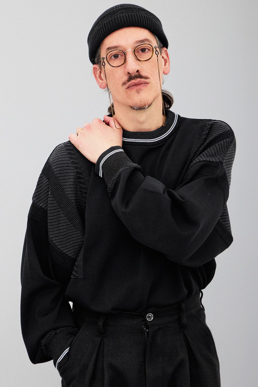 【ラスト1点】【25AW】Shimobashira Knit(BLACK)
