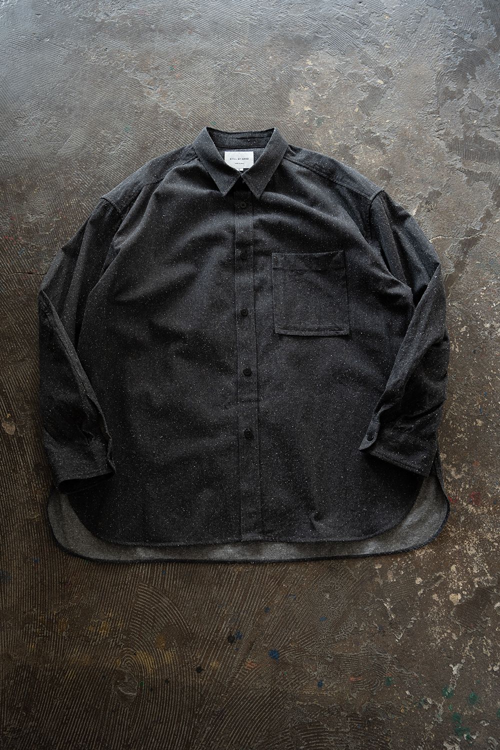 【26AW】シルクネップオーバーシャツ(CHARCOAL)