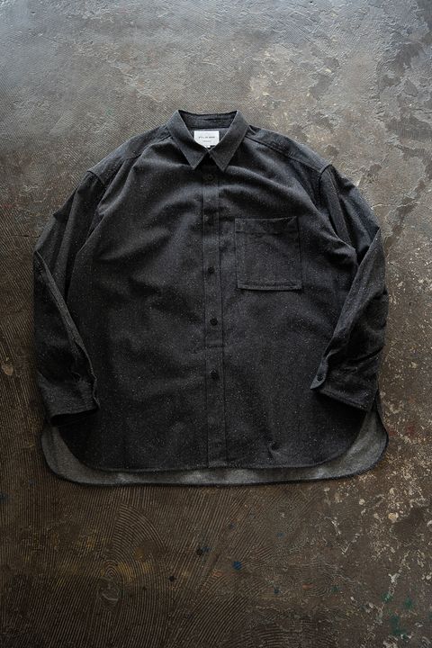 【26AW】シルクネップオーバーシャツ(CHARCOAL)