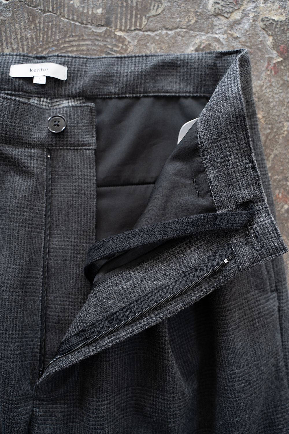【25AW】Glen Check Trousers/グレンチェックトラウザーズ(GRAY)