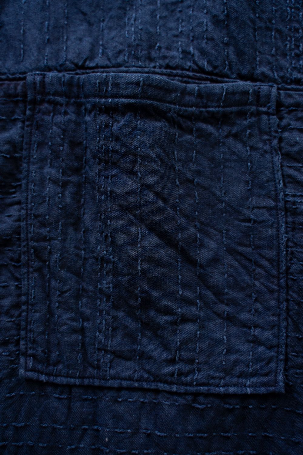 薄手刺し子織ジャケット(藍(濃))