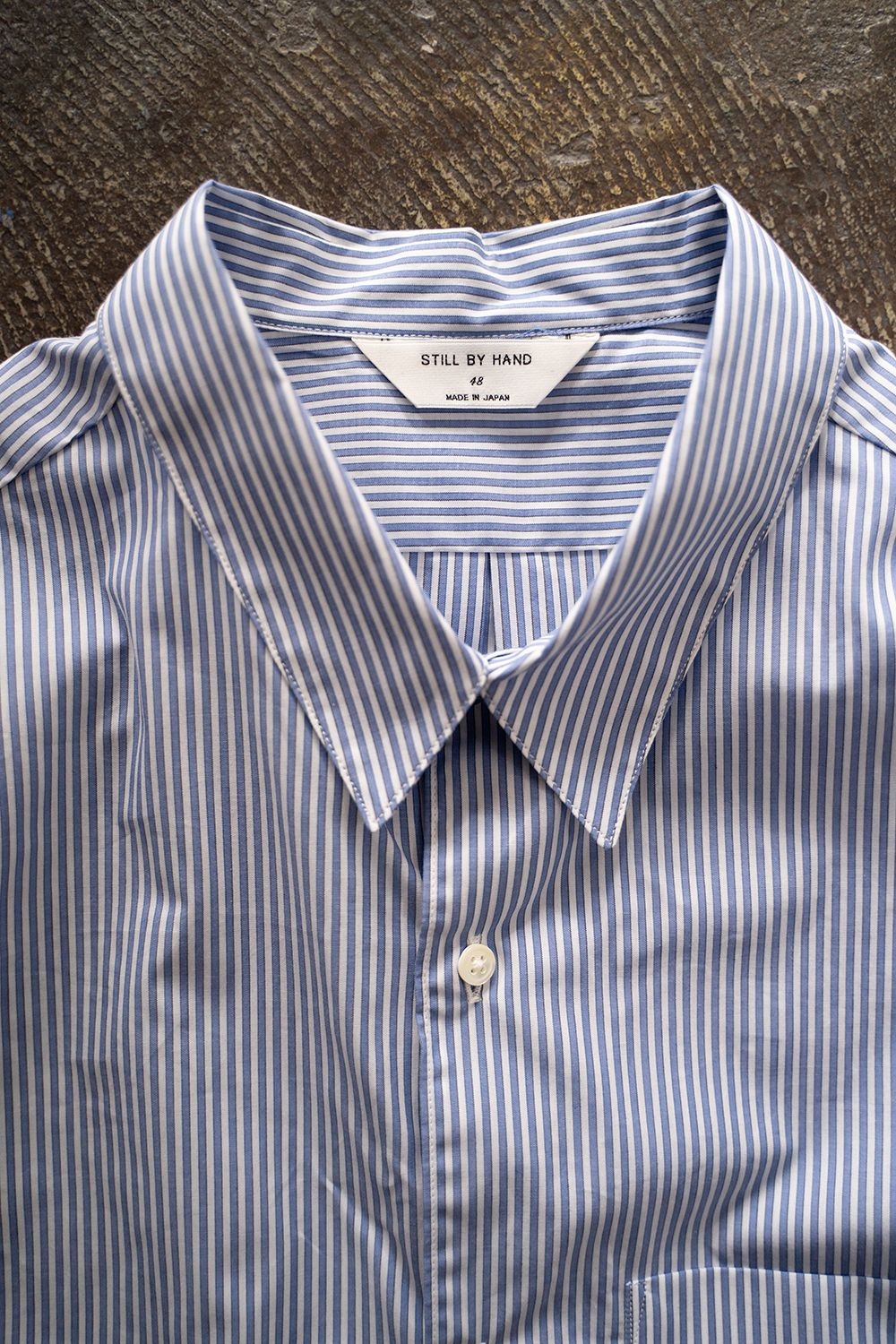 【ラスト1点】【24AW】ブロードレギュラーカラーシャツ(BLUE STRIPE)