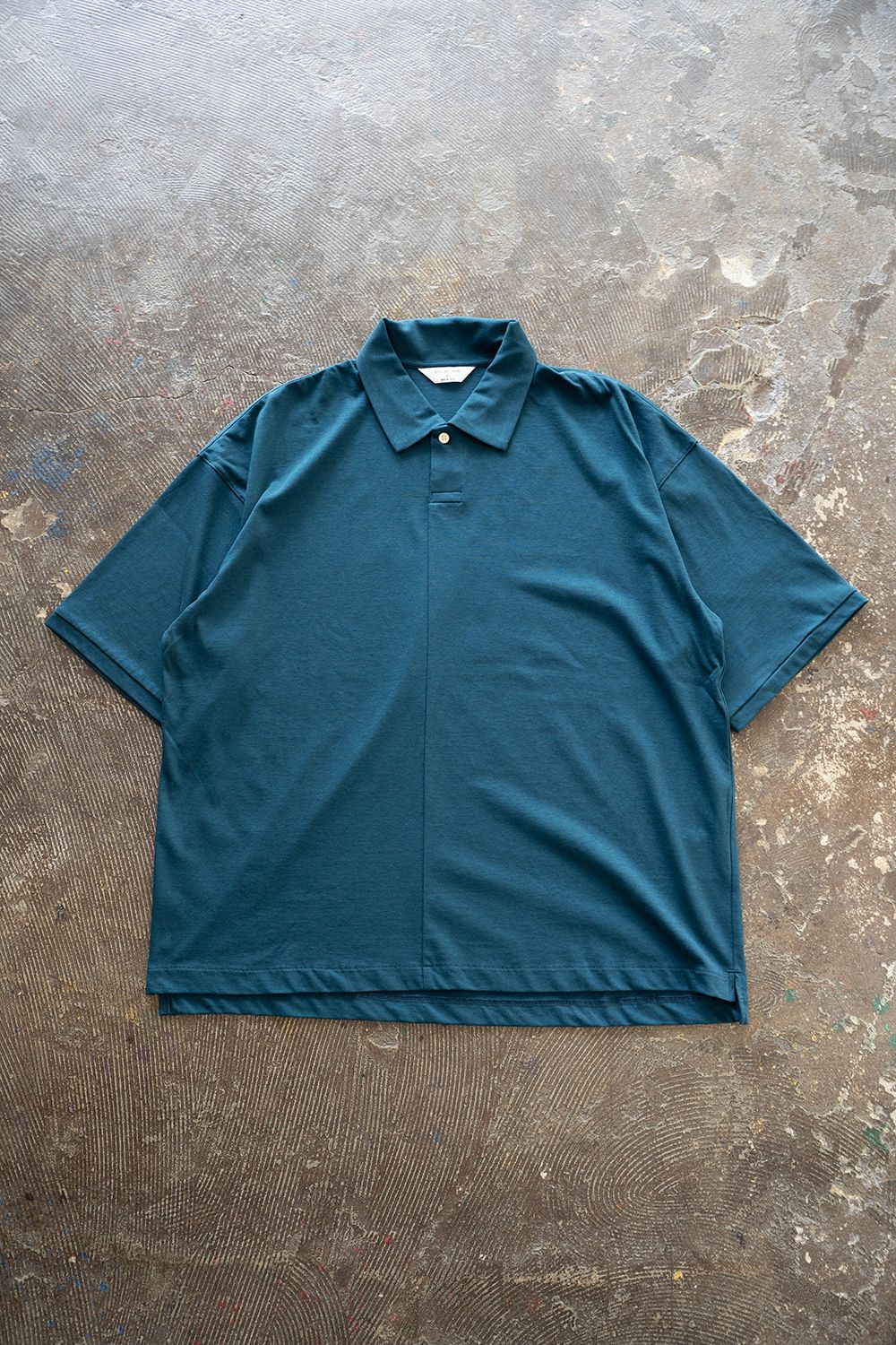 STILL BY HAND - 【25SS】強撚コットンポロカットソー(TEAL BLUE