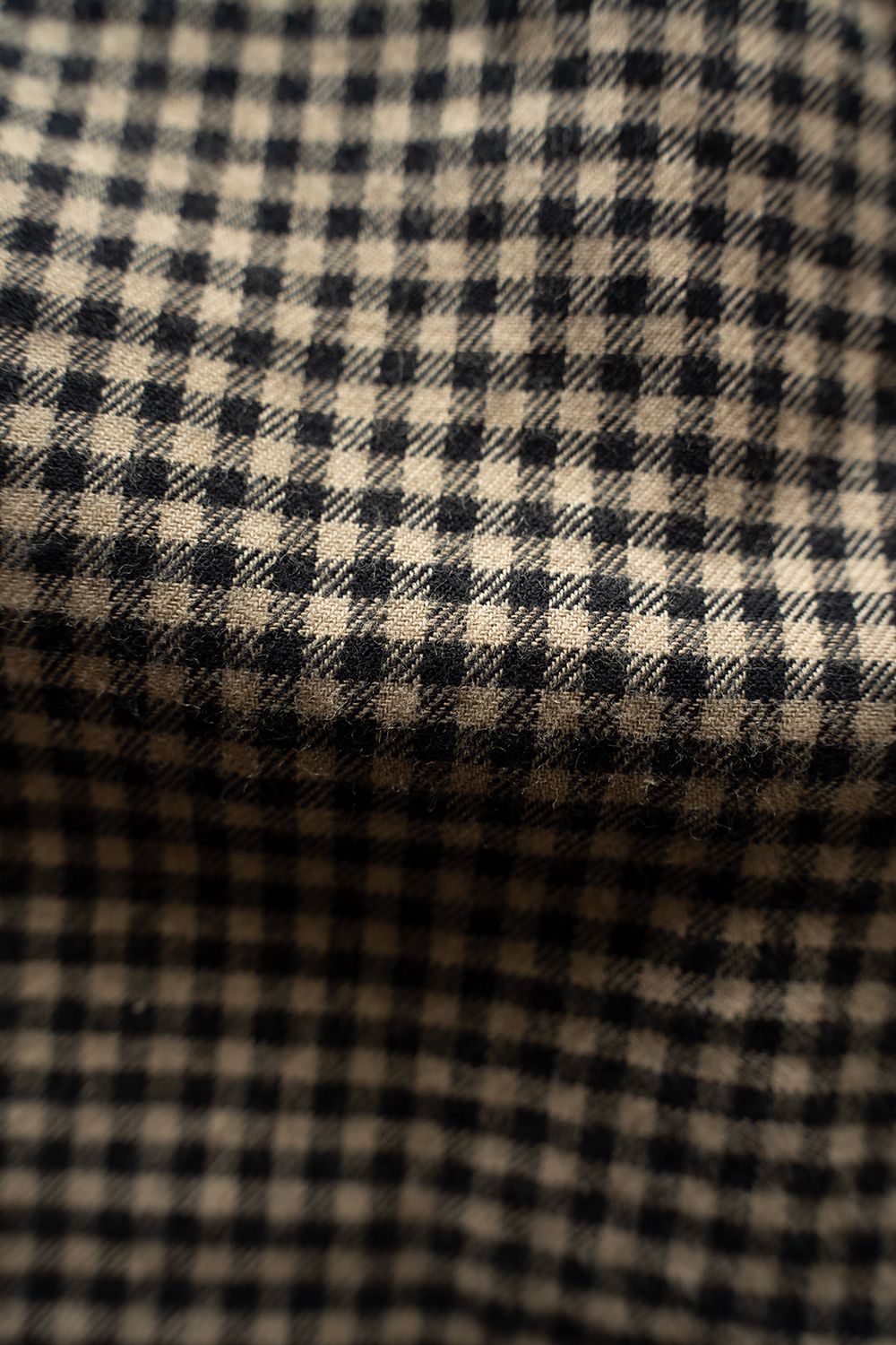【26AW】Cotton Wool Check Shirts(BEIGE×BLACK CHECK)