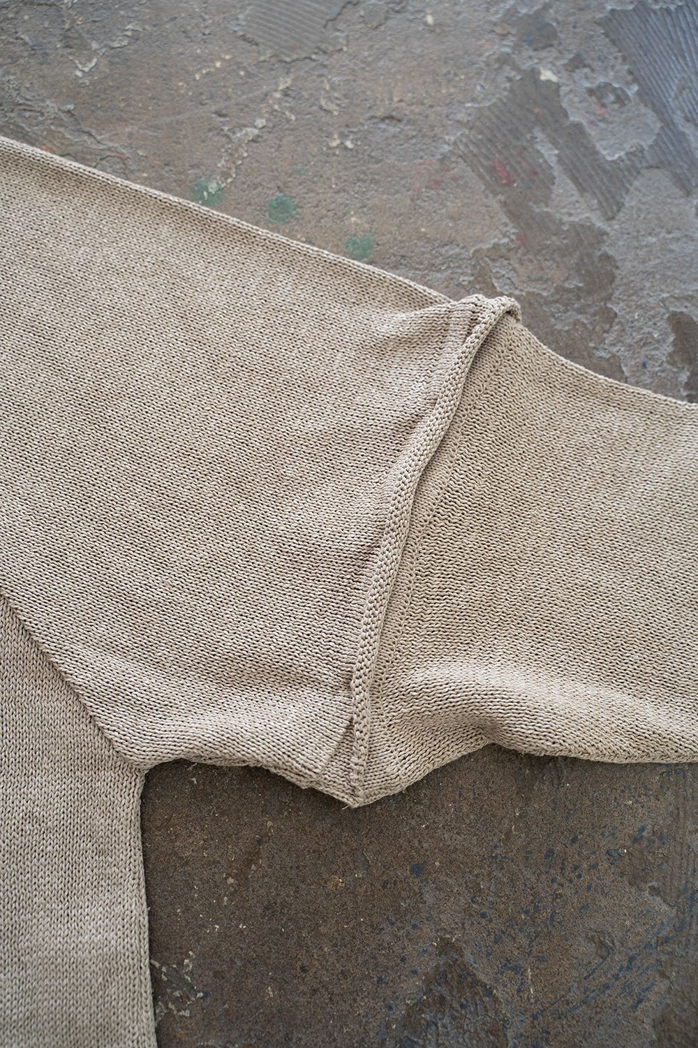【ラスト1点】2Way Roll Neck Knit Pullover/和紙混2WAYロールネックニット(GREIGE)