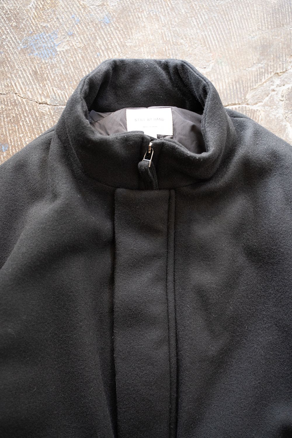 【25AW】ラムウールシンサレートスタンドカラーブルゾン(BLACK)