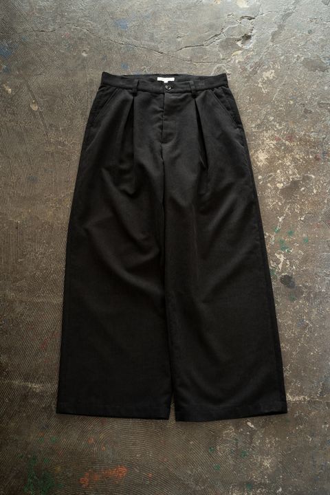 【ラスト1点】【26AW】2-Tack Corduroy Baggy Trousers/2タックコーデュロイバギートラウザーズ(BLACK)