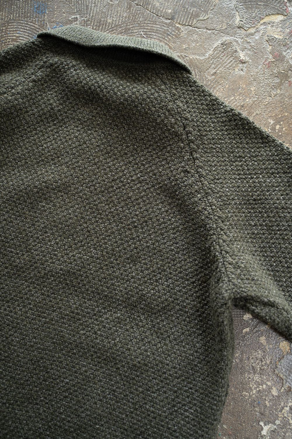 【25AW】5Gニットジップブルゾン(MELANGE KHAKI)