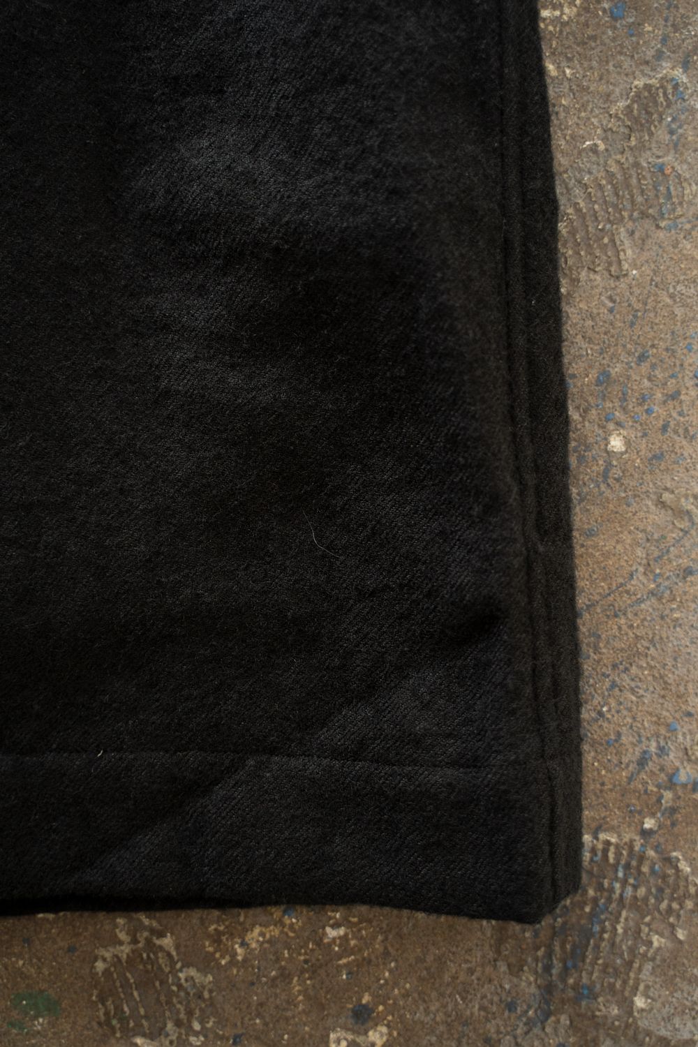 【26AW】ウール×リネンステンカラーコート(BLACK)