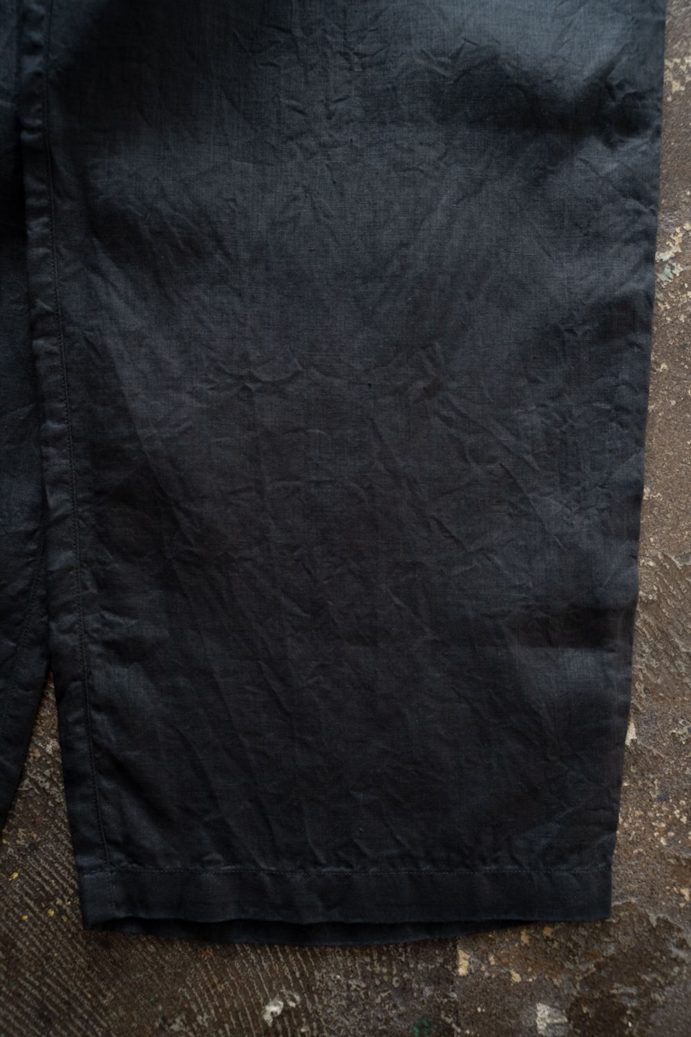 【ラスト1点】大麻ワイドパンツ(墨黒)