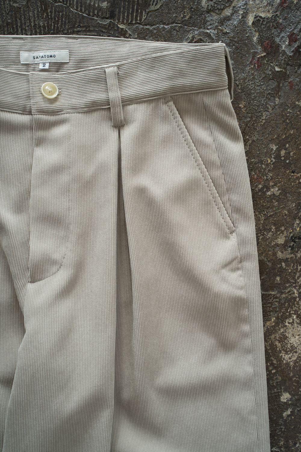【26AW】2-Tack Corduroy Baggy Trousers/2タックコーデュロイバギートラウザーズ(LIGHT BEIGE)